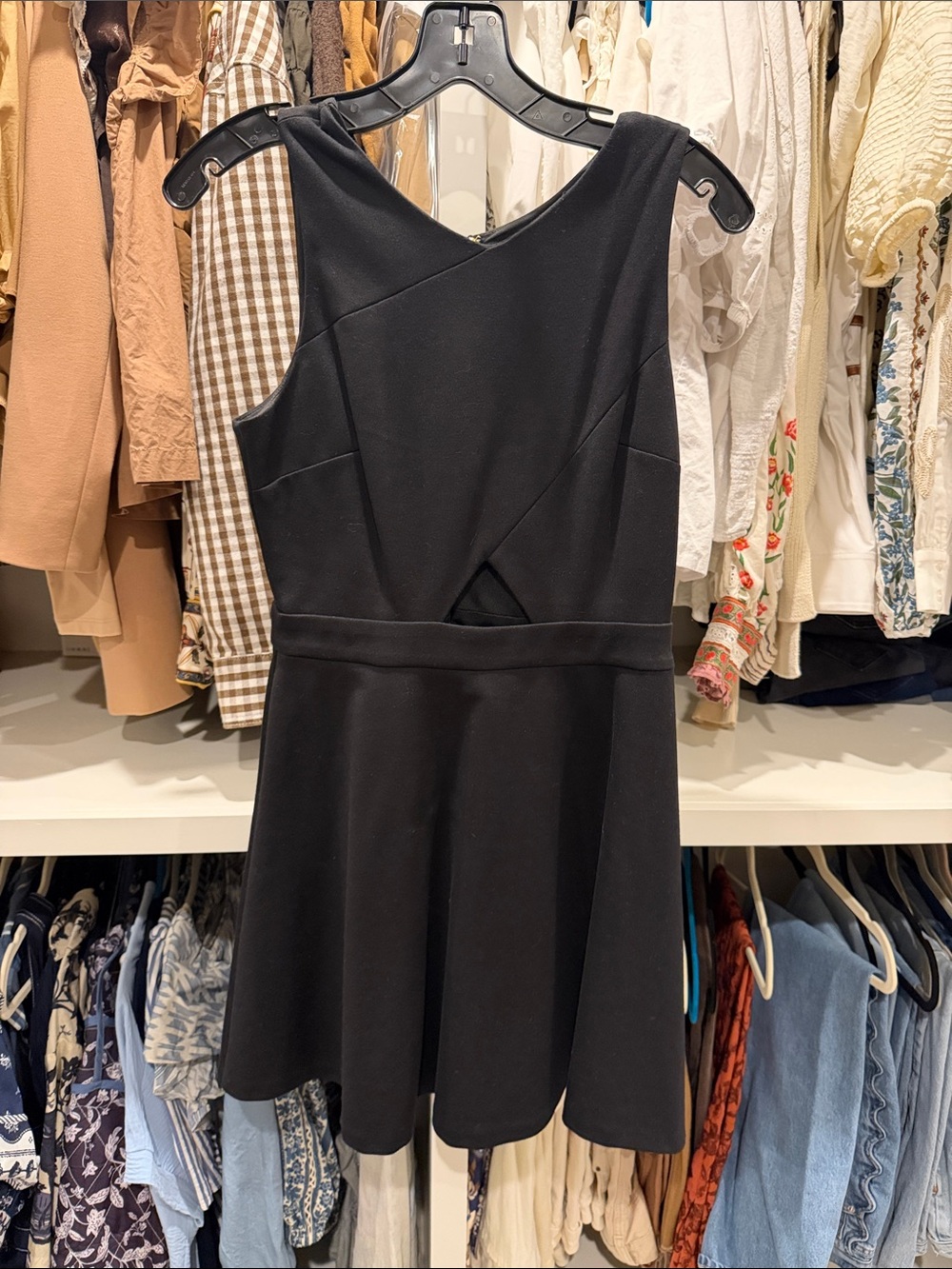 CeCe Black Sleeveless Mini Fit-and-Flare Dress